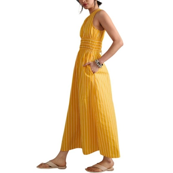 NEW Faithfull The Brand Adia STRIPE JEAN Midi Dress WOMEN 10 CITRUS - Picture 15 of 16